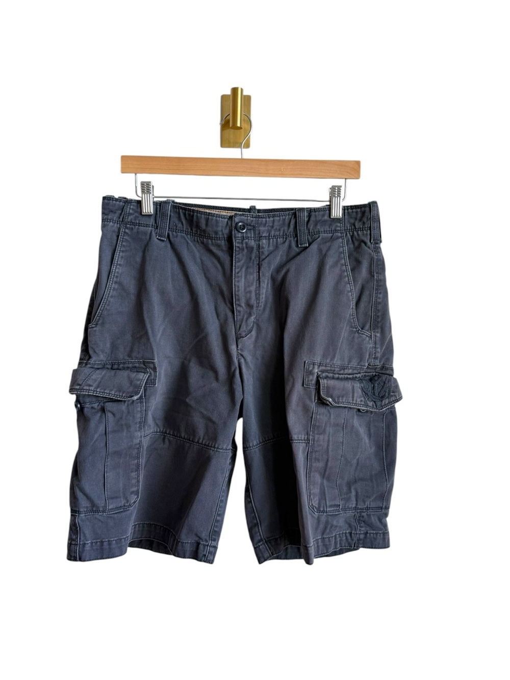 Timberland Vintage Cargo Shorts Mens 32 Heavyweight Cotton Utility Navy Gray
